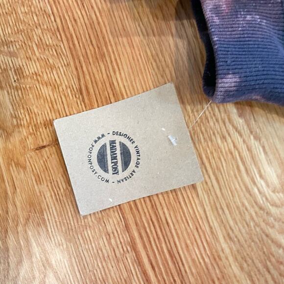 Madam P Upcycled Vintage Acid Dye Wolf celestial  Hoodie.  Sz. L #ZZ - Picture 5 of 9